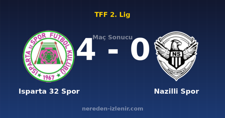 Isparta 32 Spor 4-0 Nazilli Spor