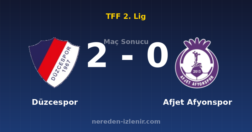 Düzcespor 2-0 Afjet Afyonspor