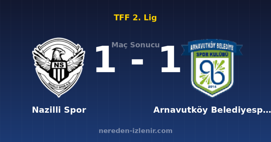 Nazilli Spor 1-1 Arnavutköy Belediyespor