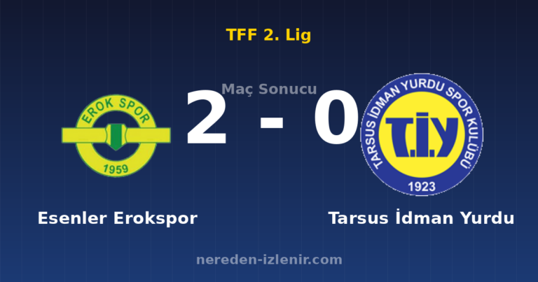 Esenler Erokspor 2-0 Tarsus İdman Yurdu
