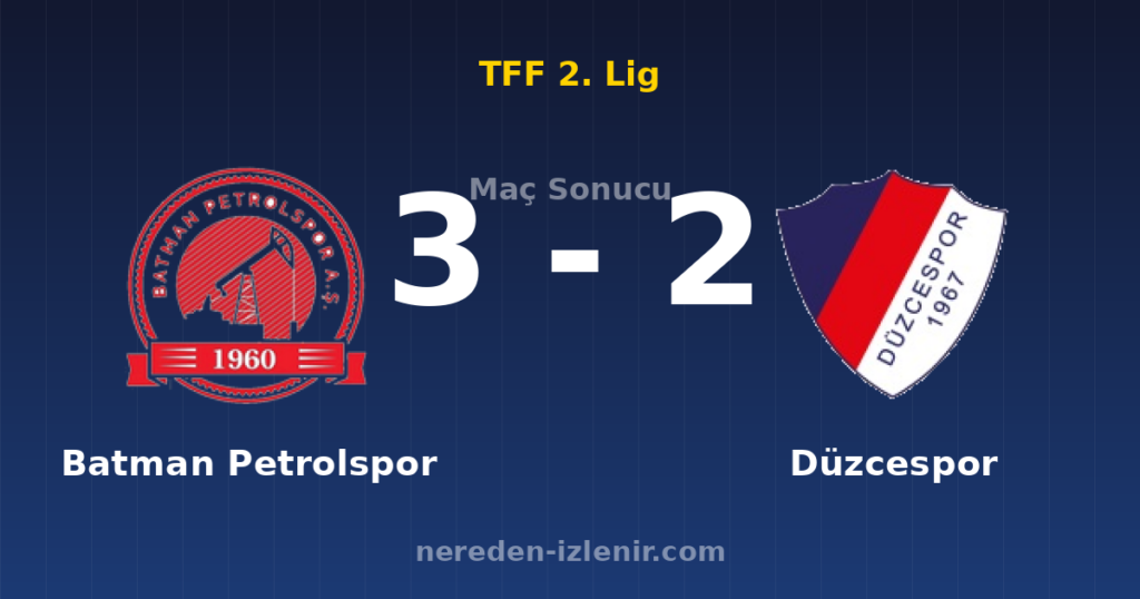 Batman Petrolspor 3-2 Düzcespor