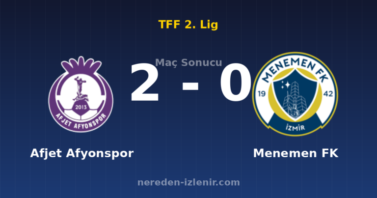 Afjet Afyonspor 2-0 Menemen FK