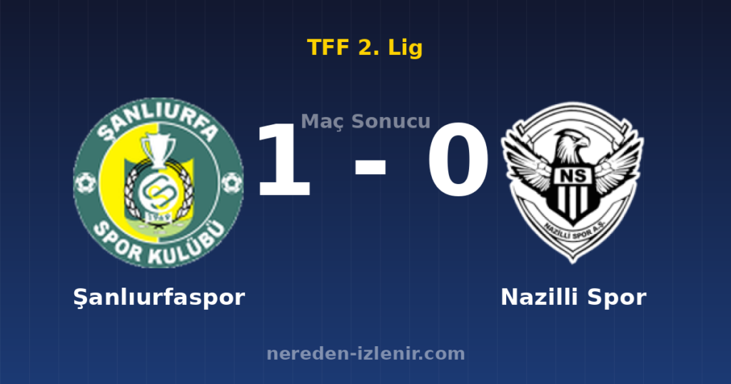 Şanlıurfaspor 1-0 Nazilli Spor