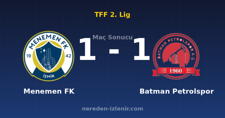 Menemen FK 1-1 Batman Petrolspor