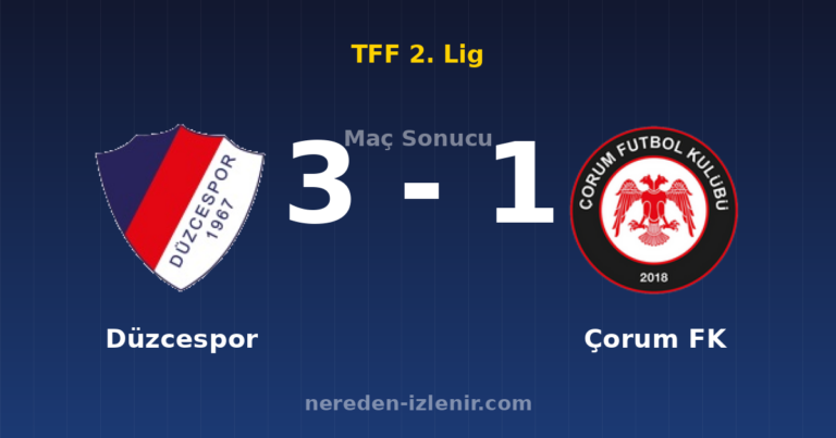 Düzcespor 3-1 Çorum FK