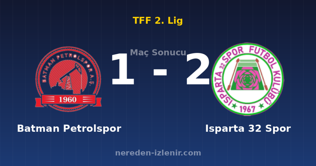 Batman Petrolspor 1-2 Isparta 32 Spor