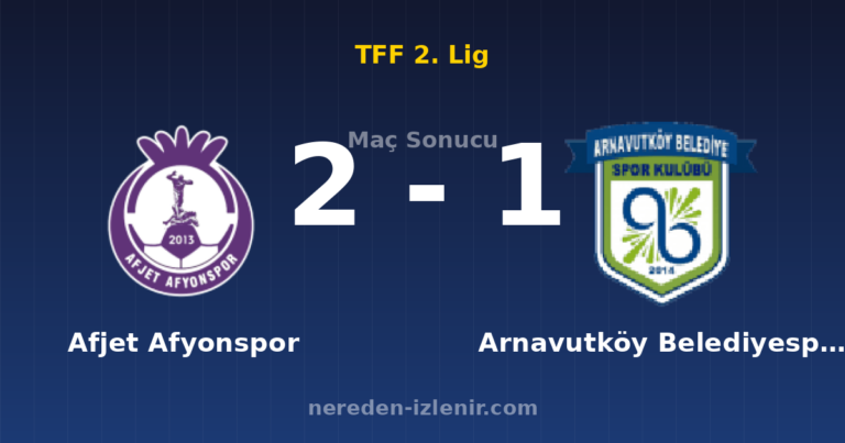 Afjet Afyonspor 2-1 Arnavutköy Belediyespor