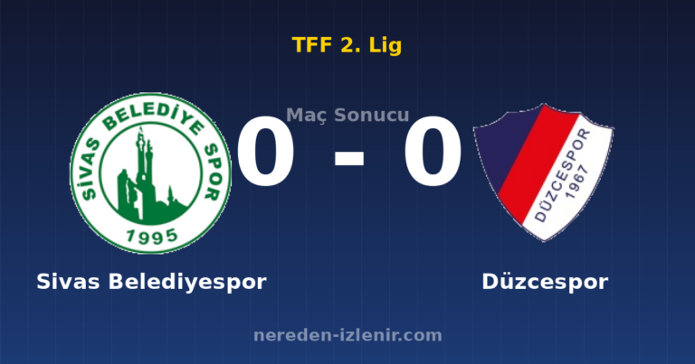 Sivas Belediyespor 0-0 Düzcespor