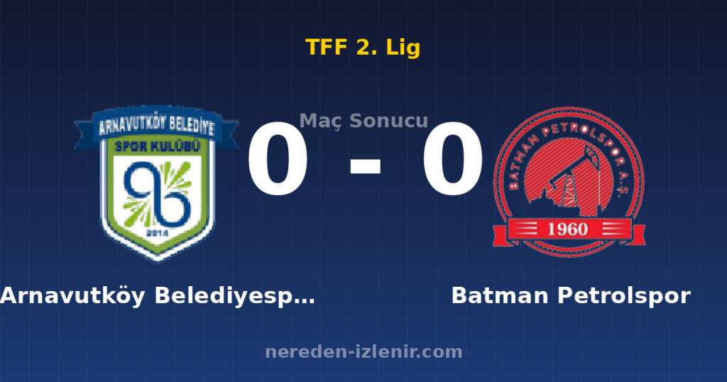 Arnavutköy Belediyespor 0-0 Batman Petrolspor