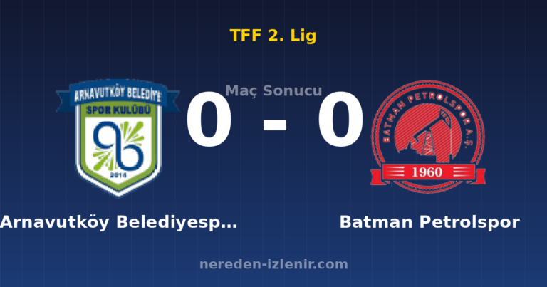Arnavutköy Belediyespor 0-0 Batman Petrolspor