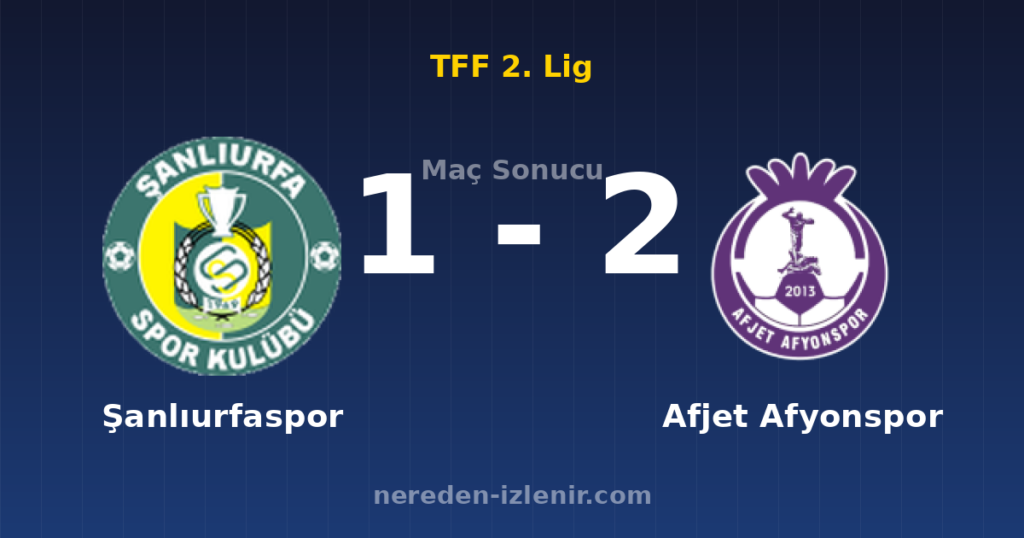 Şanlıurfaspor 1-2 Afjet Afyonspor