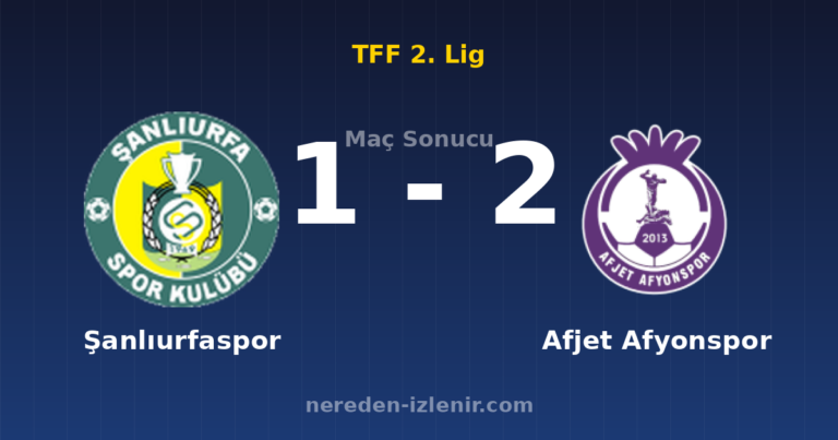 Şanlıurfaspor 1-2 Afjet Afyonspor
