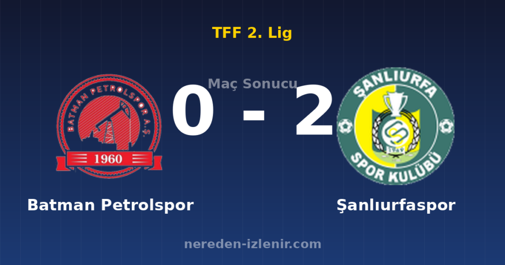 Batman Petrolspor 0-2 Şanlıurfaspor