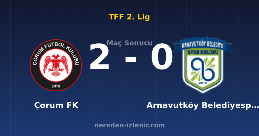Çorum FK 2-0 Arnavutköy Belediyespor