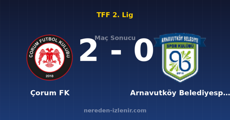 Çorum FK 2-0 Arnavutköy Belediyespor