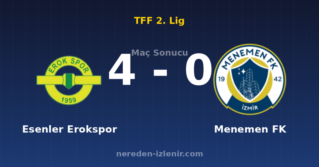 Esenler Erokspor 4-0 Menemen FK