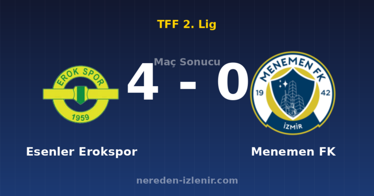 Esenler Erokspor 4-0 Menemen FK