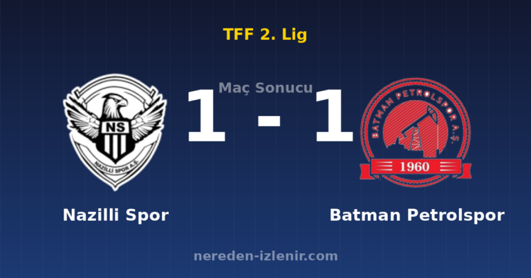 Nazilli Spor 1-1 Batman Petrolspor