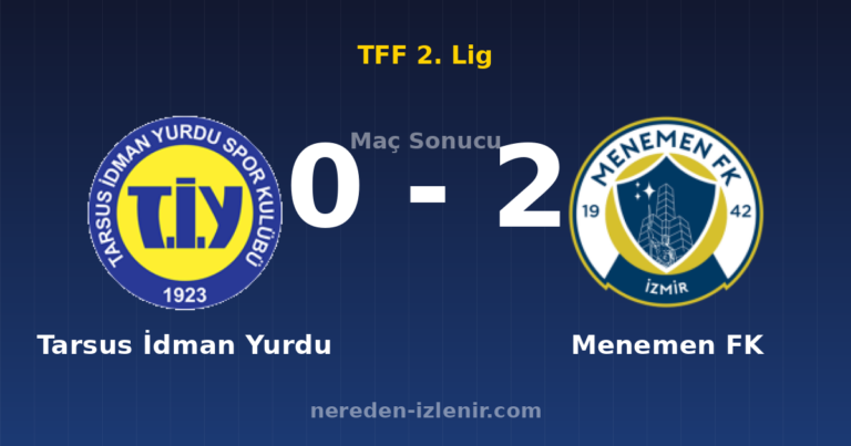 Tarsus İdman Yurdu 0-2 Menemen FK