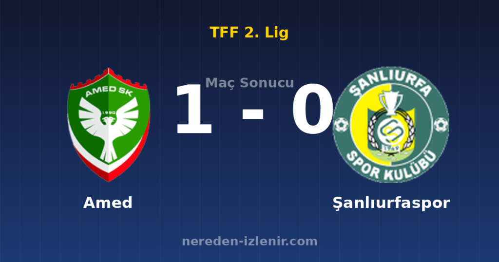 Amed 1-0 Şanlıurfaspor
