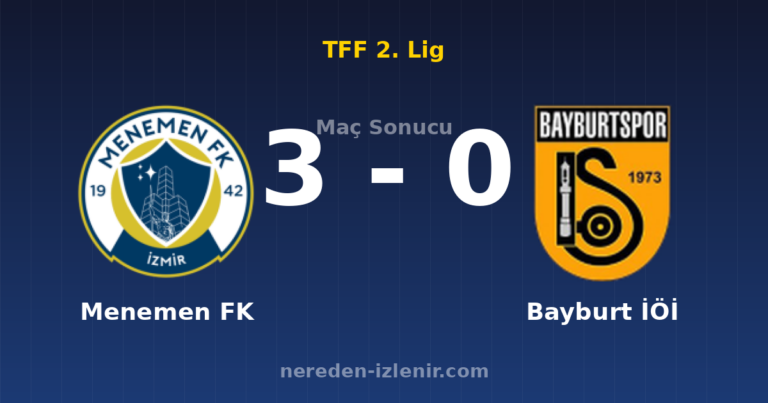 Menemen FK 3-0 Bayburt İÖİ