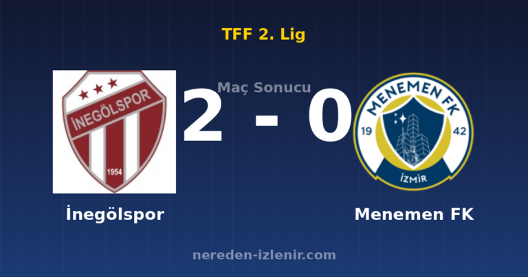 İnegölspor 2-0 Menemen FK