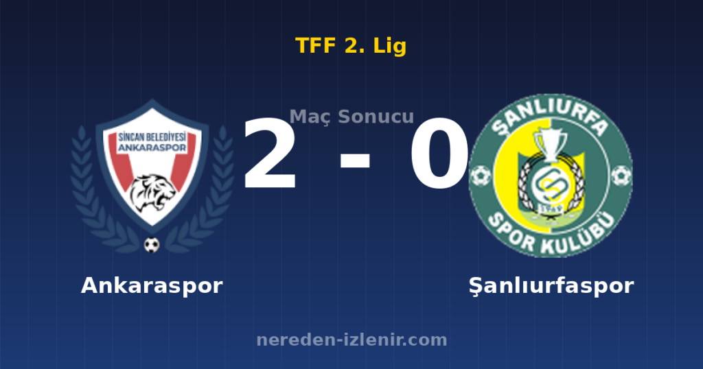 Ankaraspor 2-0 Şanlıurfaspor