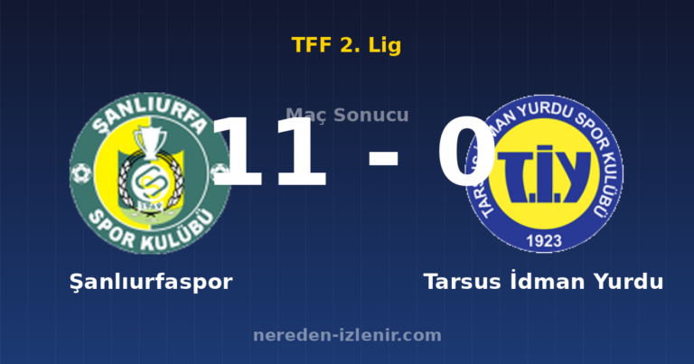 Şanlıurfaspor 11-0 Tarsus İdman Yurdu