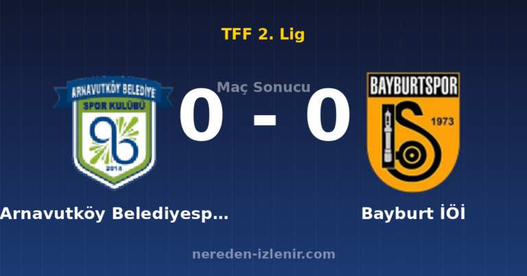 Arnavutköy Belediyespor 0-0 Bayburt İÖİ