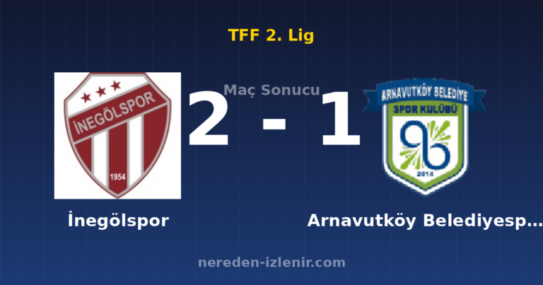İnegölspor 2-1 Arnavutköy Belediyespor