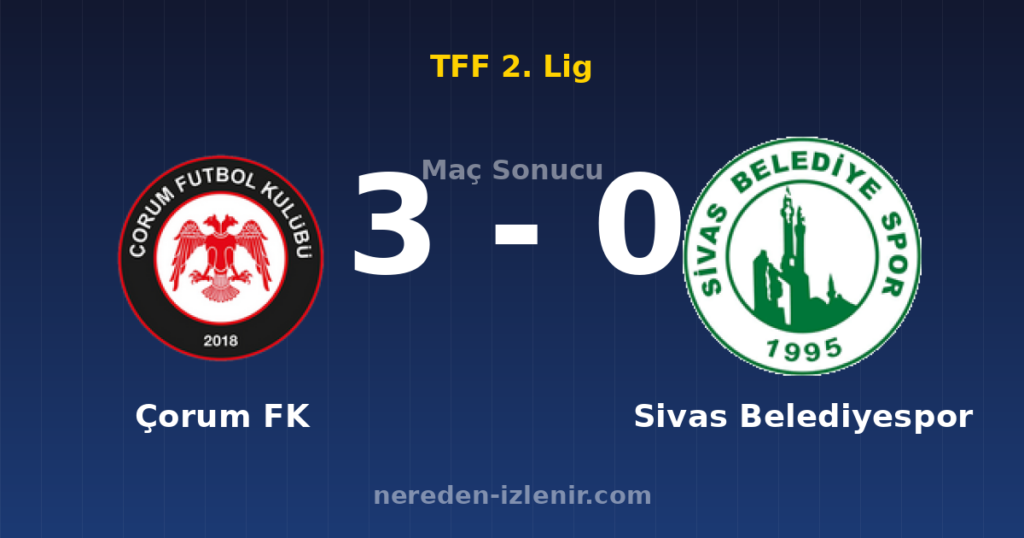 Çorum FK 3-0 Sivas Belediyespor