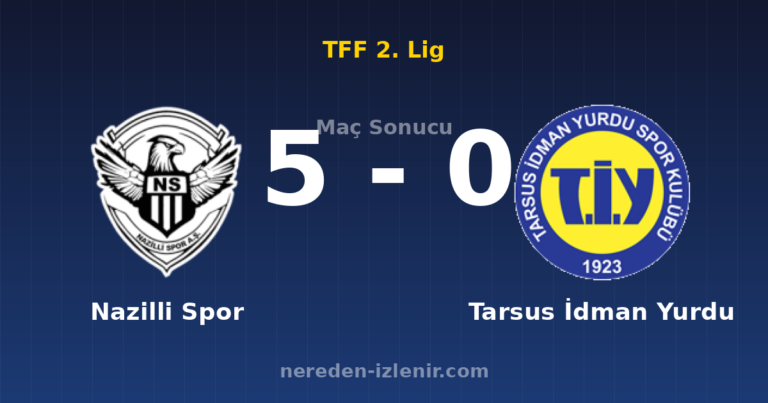 Nazilli Spor 5-0 Tarsus İdman Yurdu