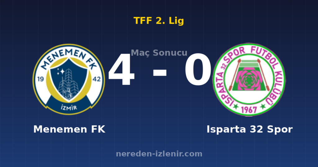 Menemen FK 4-0 Isparta 32 Spor
