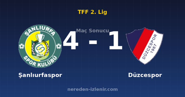 Şanlıurfaspor 4-1 Düzcespor