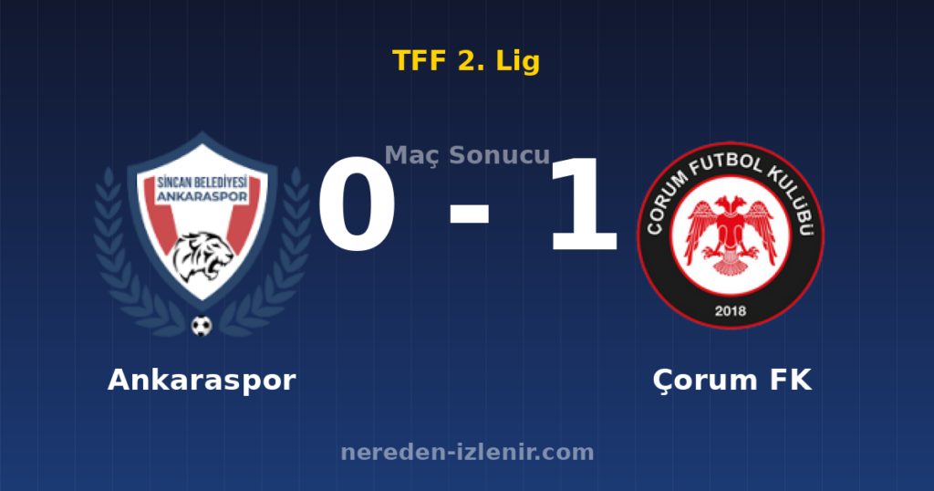 Ankaraspor 0-1 Çorum FK