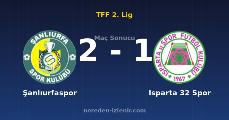 Şanlıurfaspor 2-1 Isparta 32 Spor