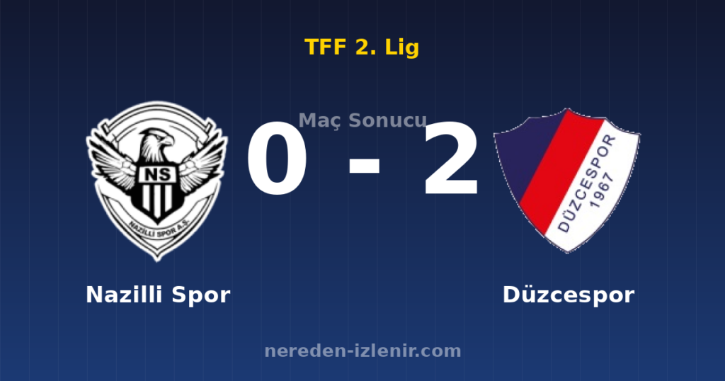 Nazilli Spor 0-2 Düzcespor