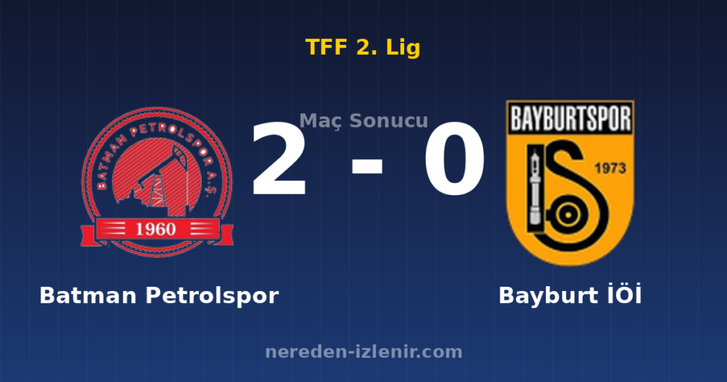 Batman Petrolspor 2-0 Bayburt İÖİ