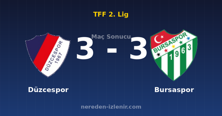 Düzcespor 3-3 Bursaspor