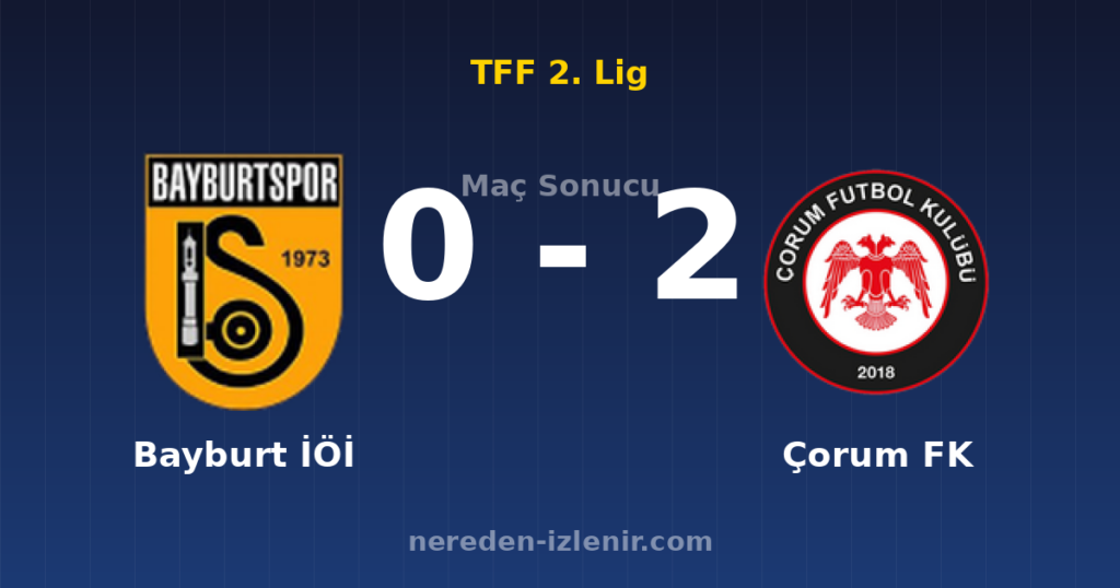 Bayburt İÖİ 0-2 Çorum FK