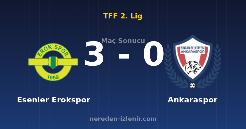 Esenler Erokspor 3-0 Ankaraspor