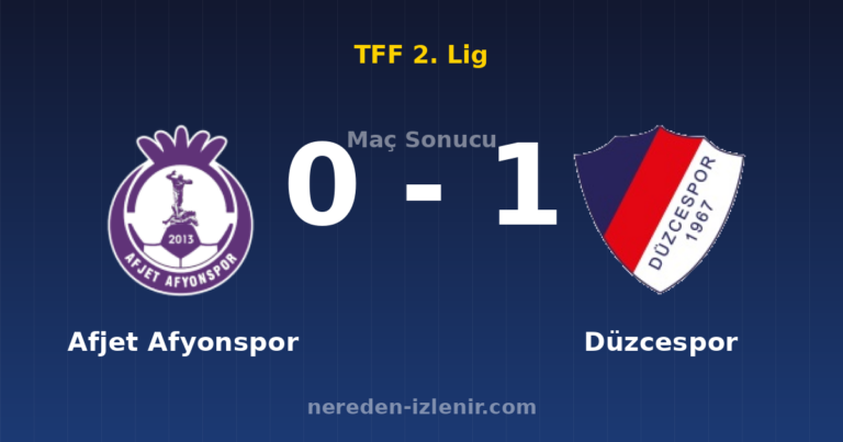 Afjet Afyonspor 0-1 Düzcespor