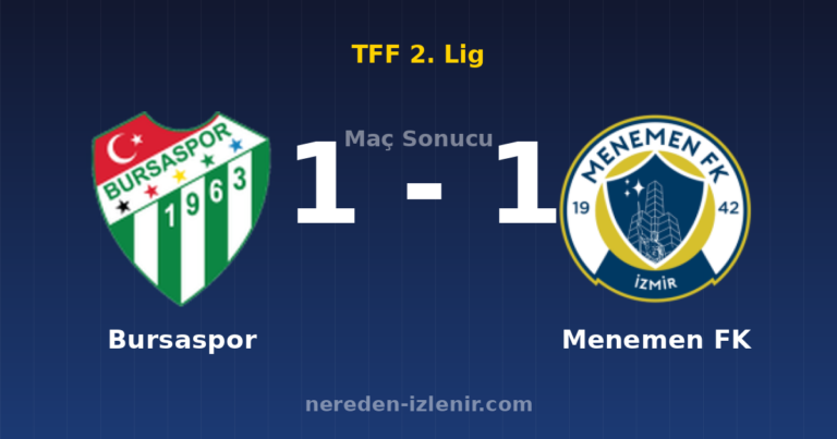 Bursaspor 1-1 Menemen FK