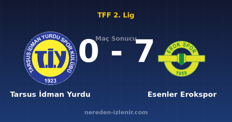 Tarsus İdman Yurdu 0-7 Esenler Erokspor