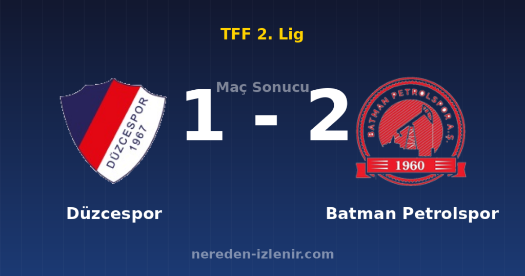 Düzcespor 1-2 Batman Petrolspor