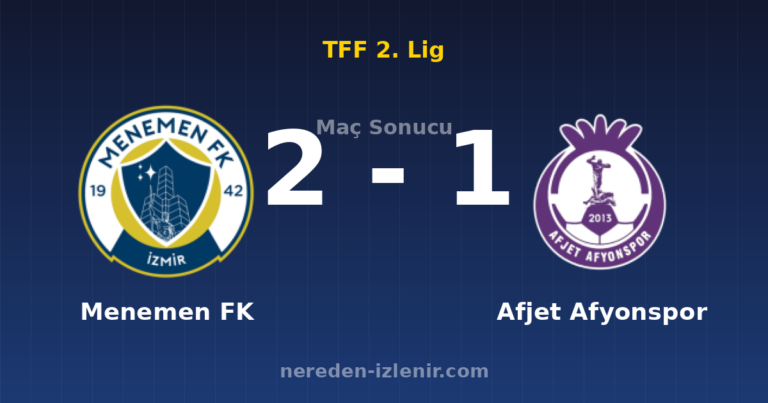 Menemen FK 2-1 Afjet Afyonspor