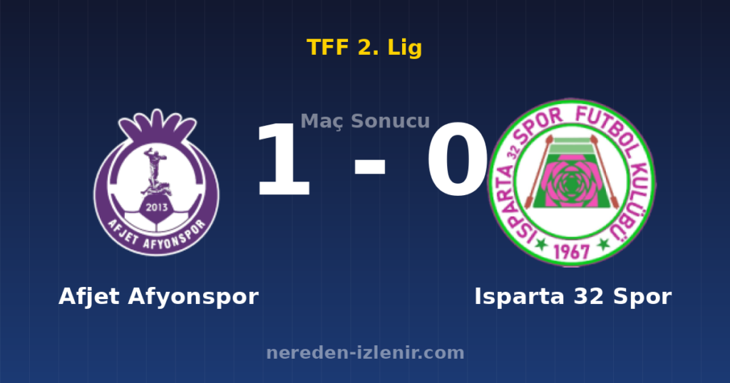 Afjet Afyonspor 1-0 Isparta 32 Spor