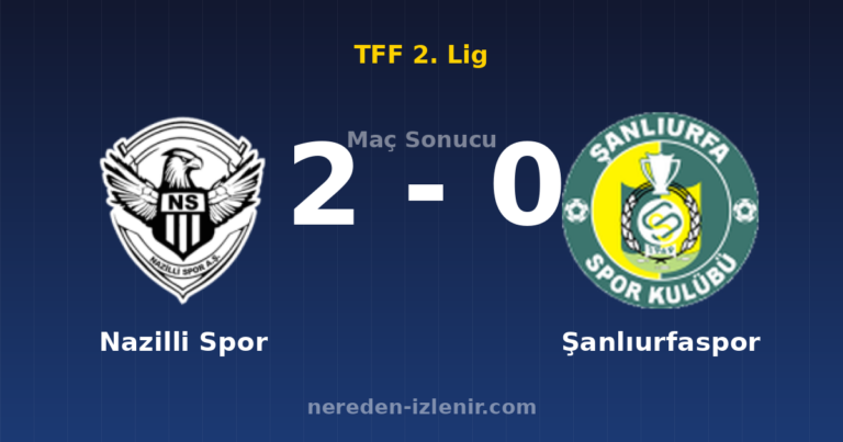 Nazilli Spor 2-0 Şanlıurfaspor