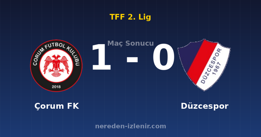 Çorum FK 1-0 Düzcespor