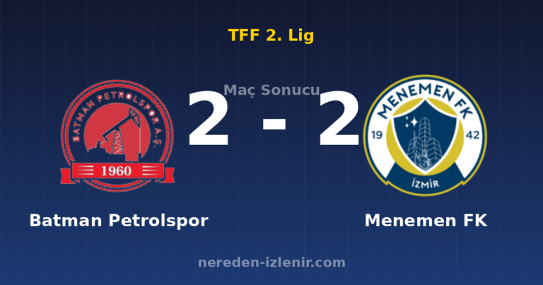 Batman Petrolspor 2-2 Menemen FK